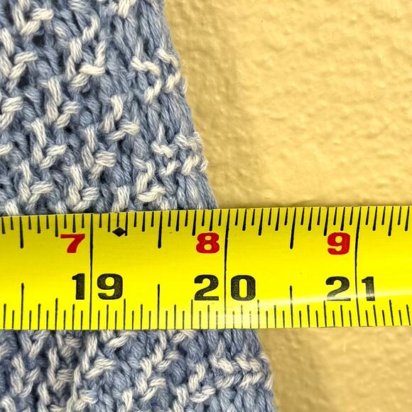 Haute Hippie Blue Chunky Knit Acid Wash Crop Sweater Jr Girl Size L - Picture 6 of 10